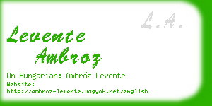 levente ambroz business card